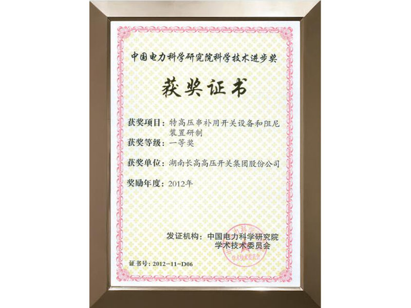 中国电力科学院科学技术进步奖